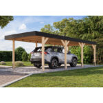 Carport en bois lamellé-collé 22,62m² Leimholz 2 – KARIBU