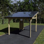 Carport monopente 12,18m² en bois brut et toit solaire - HABRITA