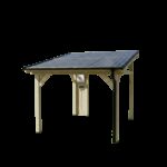 Carport monopente 12,18m² en bois brut et toit solaire - HABRITA