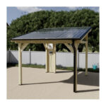 Carport monopente 12,18m² en bois brut et toit solaire - HABRITA