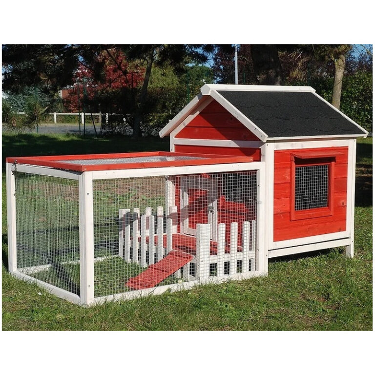 Clapier d’extérieur en bois - L145xP74xH82cm - Corail - Cottage Animals - Lifland