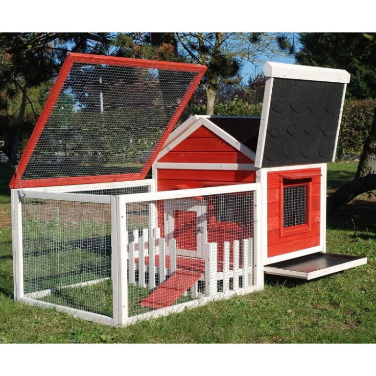 Clapier d’extérieur en bois - L145xP74xH82cm - Corail - Cottage Animals - Lifland