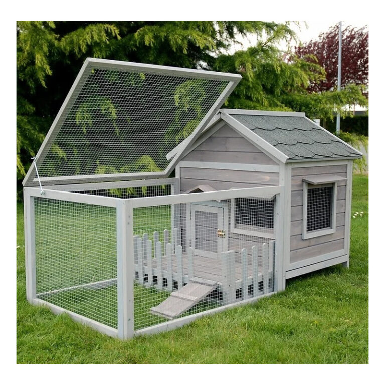 Clapier d’extérieur en bois - L145xP74xH82cm - Gris - Cottage Animals - Lifland