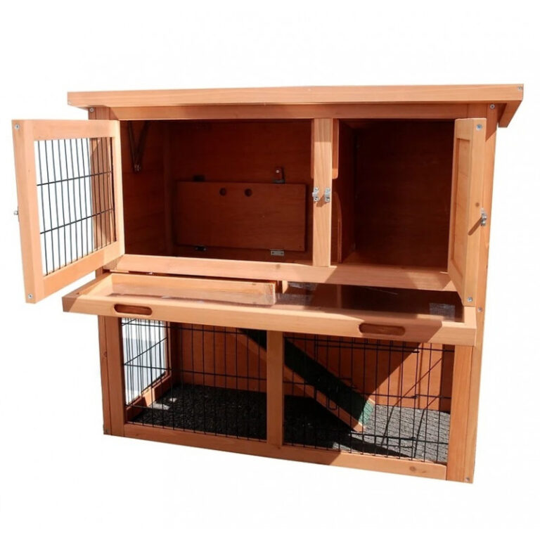Clapier d’extérieur en bois - L92xP45xH80cm - First Double – Lifland