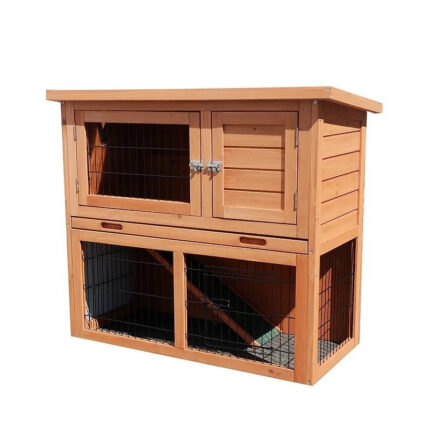 Clapier d’extérieur en bois - L92xP45xH80cm - First Double – Lifland