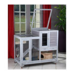 Clapier d’intérieur en bois - L100xP90xH62cm - Restland – Lifland