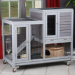 Clapier d’intérieur en bois - L100xP90xH62cm - Restland – Lifland