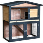 Clapier d'extérieur en bois FSC thermo-traité 101x55x100cm + extension grillagée - Shelty Pet