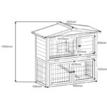 Clapier d'extérieur en bois FSC thermo-traité 101x55x100cm + extension grillagée - Shelty Pet