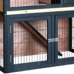 Clapier d'extérieur en bois FSC thermo-traité 101x55x100cm + extension grillagée - Shelty Pet