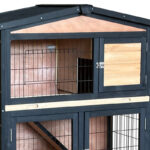Clapier d'extérieur en bois FSC thermo-traité 101x55x100cm + extension grillagée - Shelty Pet