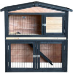 Clapier d'extérieur en bois FSC thermo-traité 101x55x100cm + extension grillagée - Shelty Pet