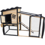 Clapier d'extérieur en bois FSC thermo-traité avec doublure chaude 153x64,5x103,5cm - Shelty Pet