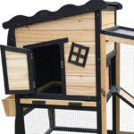 Clapier d'extérieur en bois FSC thermo-traité avec doublure chaude 153x64,5x103,5cm - Shelty Pet