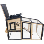 Clapier d'extérieur en bois FSC thermo-traité avec doublure chaude 153x64,5x103,5cm - Shelty Pet