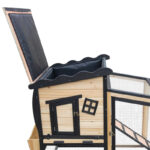 Clapier d'extérieur en bois FSC thermo-traité avec doublure chaude 153x64,5x103,5cm - Shelty Pet