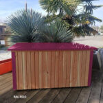 Coffre de jardin 136x80cm en bois Douglas et alu composite couleur au choix - Fabric Style