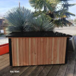 Coffre de jardin 136x80cm en bois Douglas et alu composite couleur au choix - Fabric Style