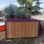 Coffre de jardin 136x80cm en bois Douglas et alu composite couleur au choix - Fabric Style