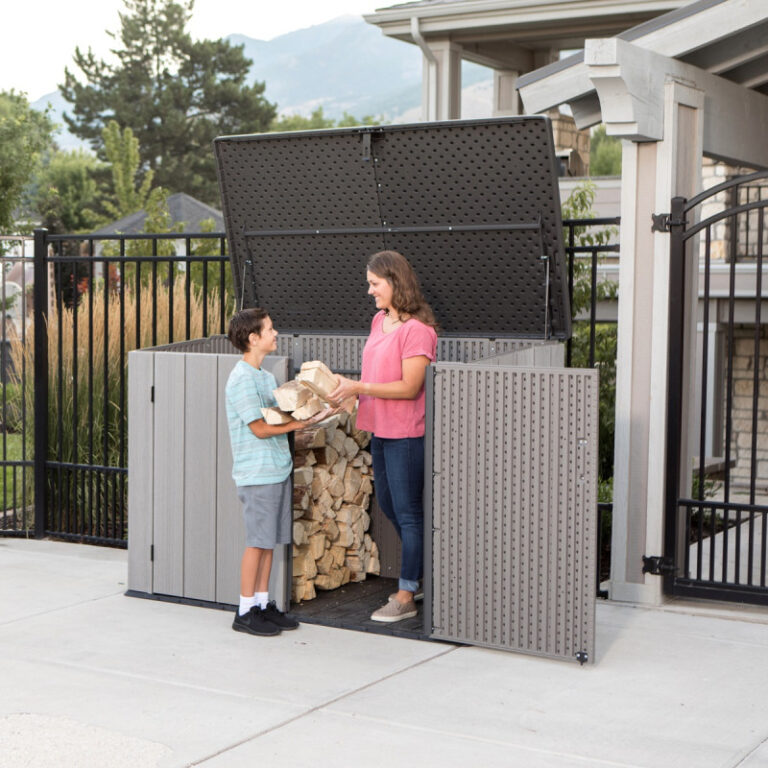 Coffre de jardin 2,06m² en PEHD imitation bois Lifetime - Habrita