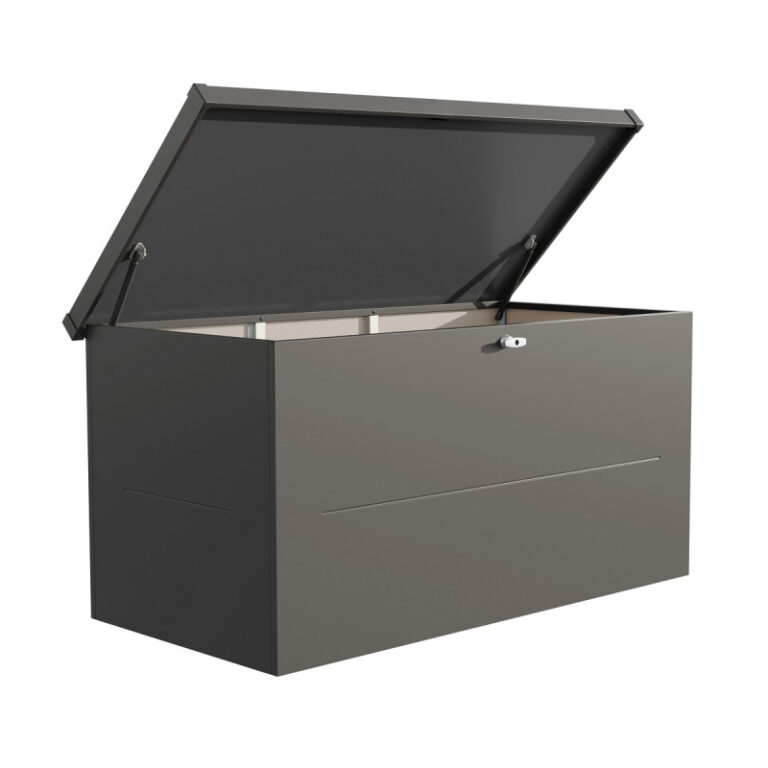 Coffre de jardin en acier galvanisé gris anthracite Nevio 160 - Telluria