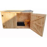 Coffre de jardin en bois traité 28mm 2000L LARGO Blanc - Gardy Shelter