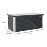 Coffre de rangement en métal anthracite 1000L Patio Box 1,46m² TRIMETALS
