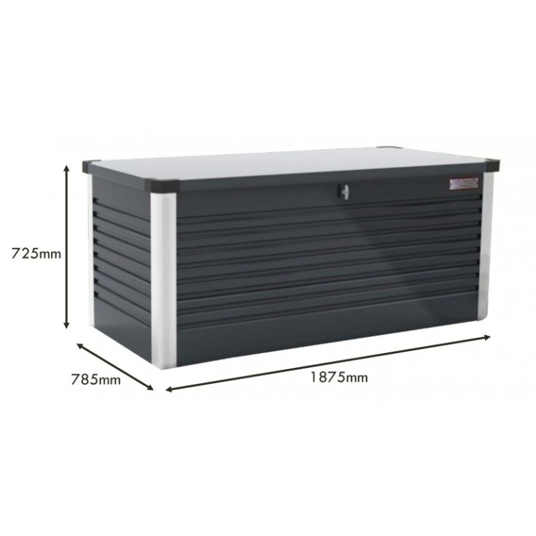 Coffre de rangement en métal anthracite 1000L Patio Box 1,46m² TRIMETALS