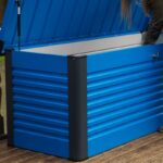 Coffre de rangement en métal bleu 1000L Patio Box 1,46m² TRIMETALS