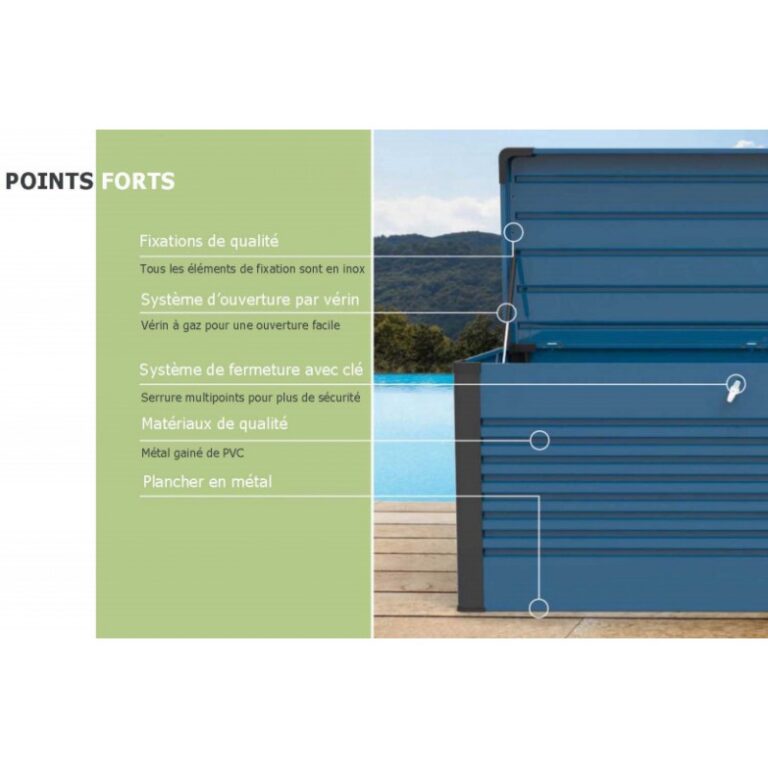 Coffre de rangement en métal rouge 1000L Patio Box 1,46m² TRIMETALS