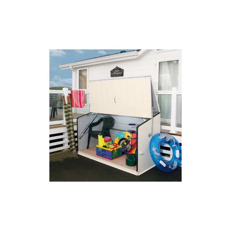 Coffre de rangement en métal Storegard 1500L crème 1,74m² TRIMETALS