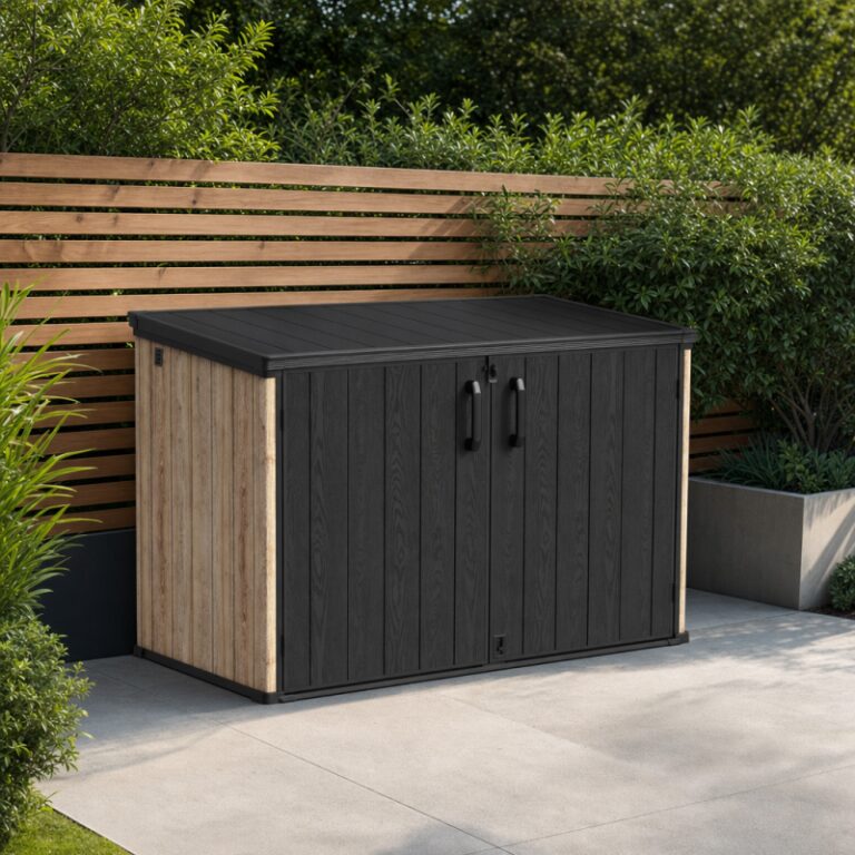 Coffre de rangement en résine multifonctions aspect bois WOODIZY 2300L - Jôbu