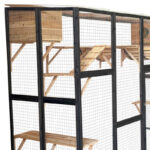 Enclos d'extérieur pour chats en bois FSC thermo-traité 300x95x188cm - Shelty Pet