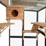 Enclos d'extérieur pour chats en bois FSC thermo-traité 300x95x188cm - Shelty Pet