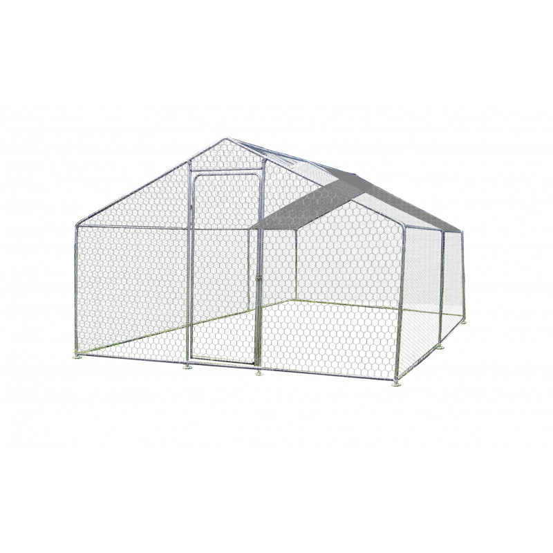 Enclos parc grillagé 12m² en acier galvanisé pour 7 à 9 poules – HABRITA