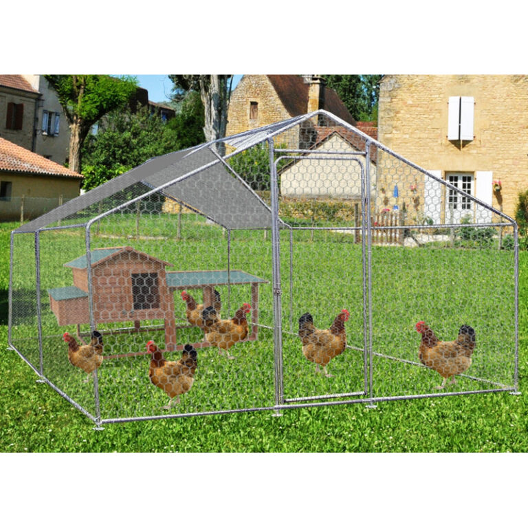 Enclos parc grillagé 12m² en acier galvanisé pour 7 à 9 poules – HABRITA