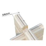 Garage double en bois brut 29,3m² Roger - madriers 44mm - porte en bois - Palmako