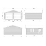 Garage double en bois brut 29,3m² Roger - madriers 44mm - porte sectionnelle - Palmako