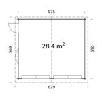 Garage double en bois brut 29,3m² Roger - madriers 44mm - porte sectionnelle - Palmako