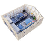 Garage double en bois brut 49,14m² Andre - panneaux 18mm - porte sectionnelle - Palmako