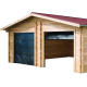 Garage double en bois massif 38,44m² – madriers 42mm – porte sectionnelle en option - Habrita