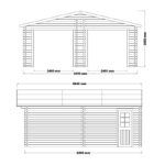 Garage double en bois massif 38,44m² – madriers 60mm – porte métallique - Habrita