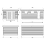 Garage en bois brut 19,8m² Rasmus - madriers 44mm - porte en bois - Palmako