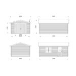 Garage en bois brut 19,8m² Roger - madriers 44mm - porte en bois - Palmako