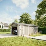 Garage en bois brut 21m² – panneaux LP® SmartSide® – Timbela