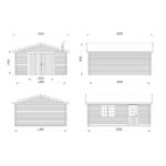 Garage en bois brut 24,8m² Roger - madriers 44mm - porte en bois - Palmako