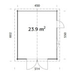 Garage en bois brut 24,8m² Roger - madriers 44mm - porte en bois - Palmako
