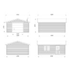 Garage en bois brut 24,8m² Roger - madriers 44mm - porte sectionnelle - Palmako