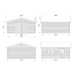 Garage en bois brut 29,16m² Roger - madriers 70mm - porte en bois - Palmako