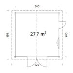 Garage en bois brut 29,16m² Roger - madriers 70mm - porte en bois - Palmako